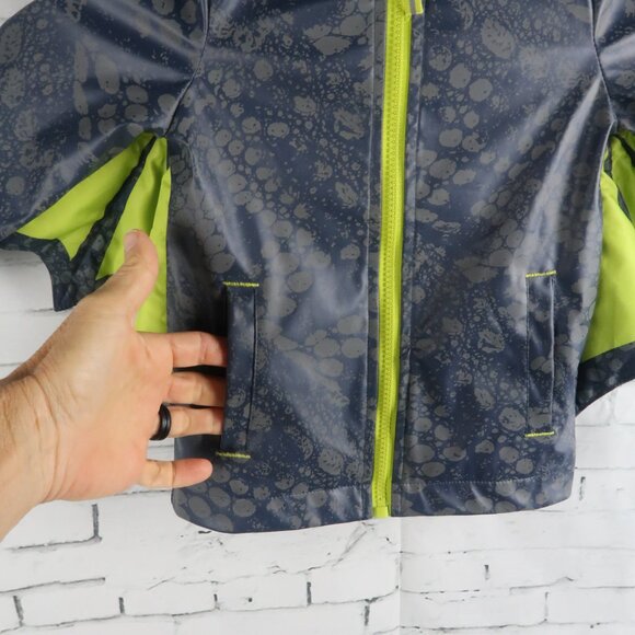 CAT & JACK GREY WITH YELLOW DINOSAUR RAIN JACKET WITH HOOD SIZE 18M - Picture 6 of 12
